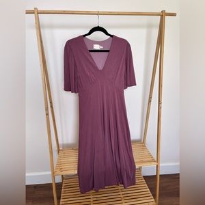 Dress with midi Length Mulberry color